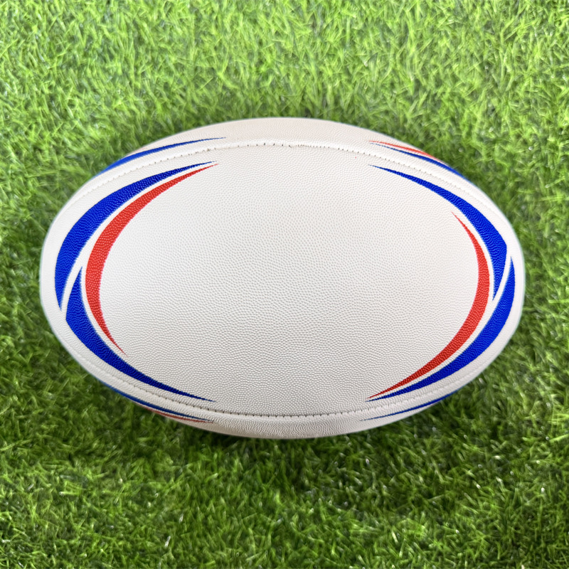 Standard No. 5 British Rugby Ball with Custom Machine-Sewn Rugby Ball Pu/Pvc Material with Printed Logo Machine-Sewn