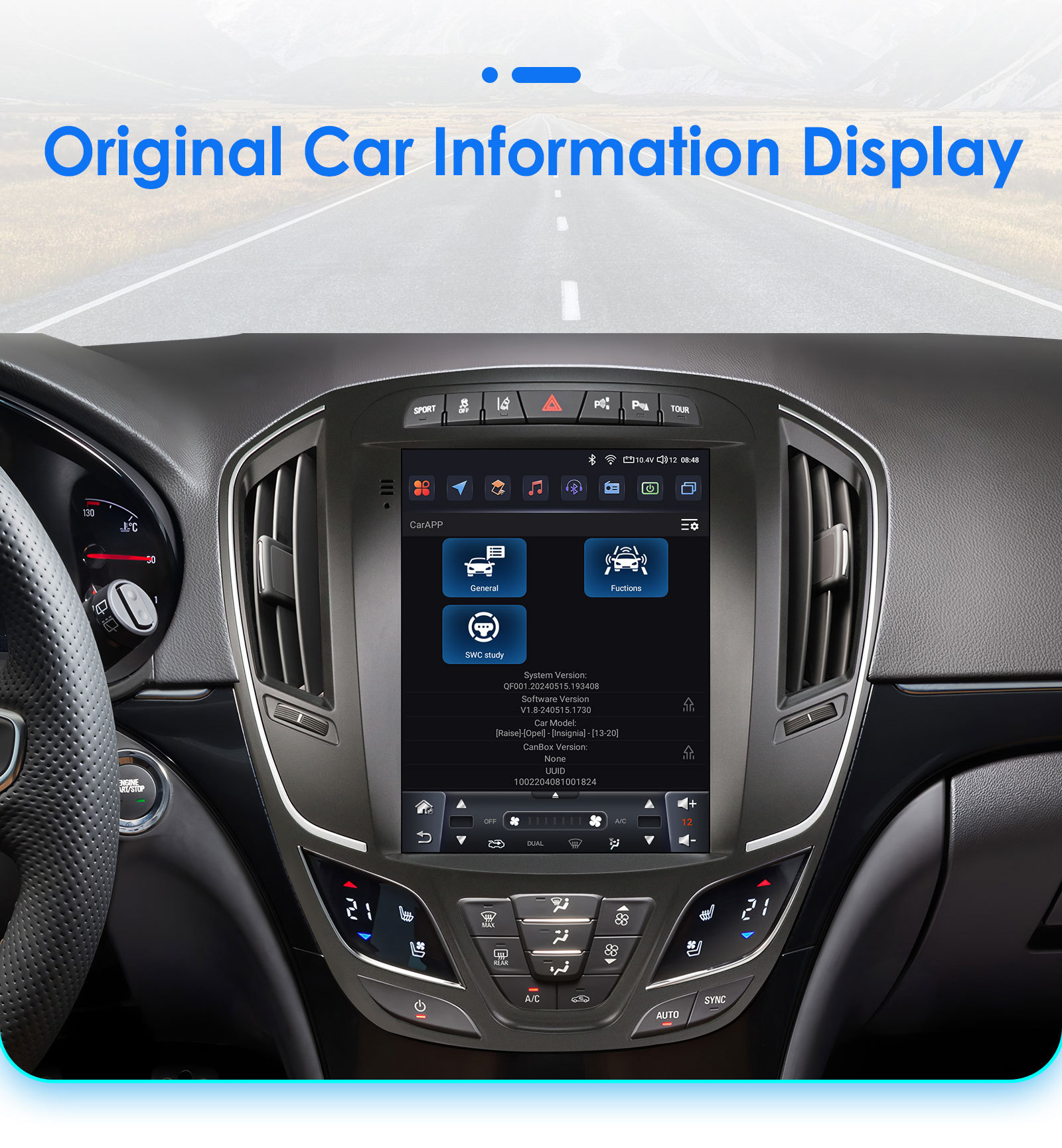 9.7inch Suitable for 2014-2018 Buick Regal/Opel Insignia Car-Mounted Vertical Screen Android Navigation Gps
