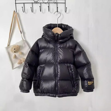2025儿童男女宝宝同款黑金羽绒服短款加厚免洗面包服同款外套大童