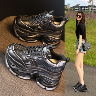 SJN0755-1 Thick-soled Heightened Explosions Torre Shoes Women's 2024 Autumn and Winter New Loaf Sports Casual Shoes