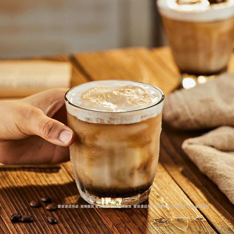 Libby Internet Celebrity Cafe restaurant mocha coffee cup Dirty Australian white glass simple ice American latte cup