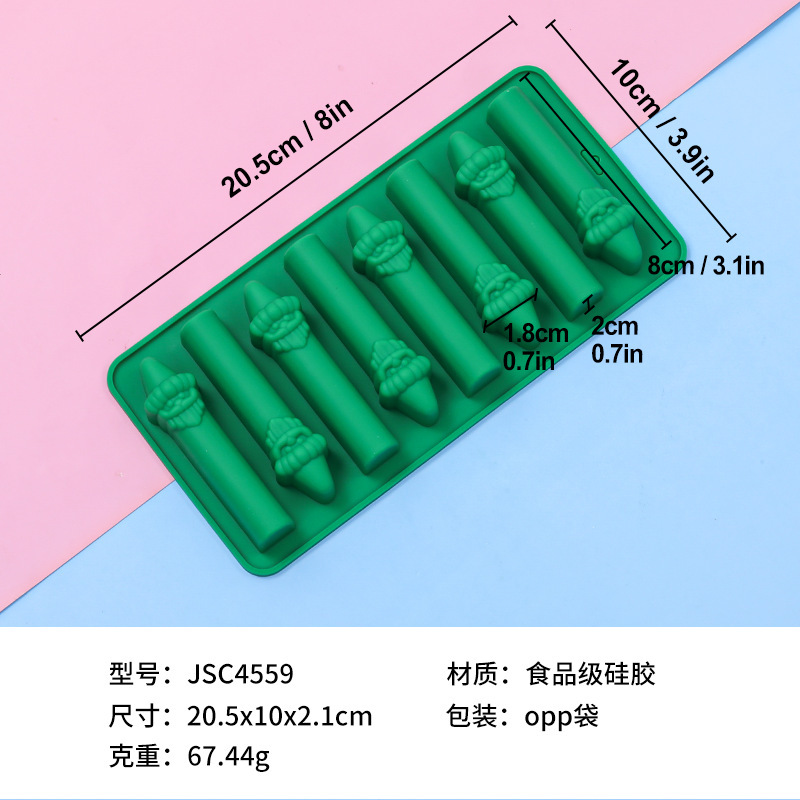 新款圣诞节圣诞老人魔法棒食品级硅胶模具易脱模法式慕斯硅胶模具|undefined
