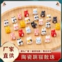 招财猫手绘日式陶瓷散珠
