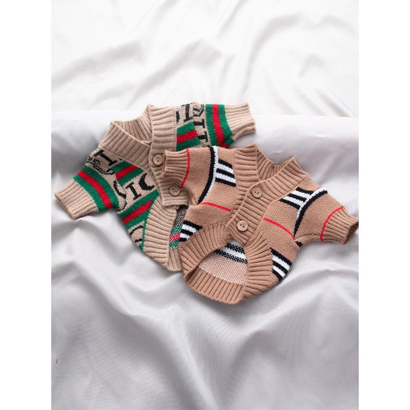 (2개) 개 니트 스웨터 봄과 가을 VIP 슈나우저 고양이 가디건 테디 비숑 작은 개 겨울 애완 동물 옷