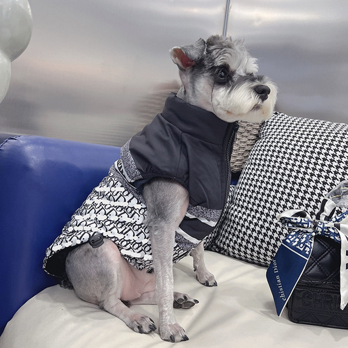 Cross-border pet dog clothes, small and medium-sized dog Schnauzer Teddy clothes, autumn and winter vests, cotton clothes