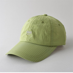 韓国系ins小明瞭アルファベット刺繍格子縞速乾野球帽女性春夏薄手ファッション新型ハンチング帽