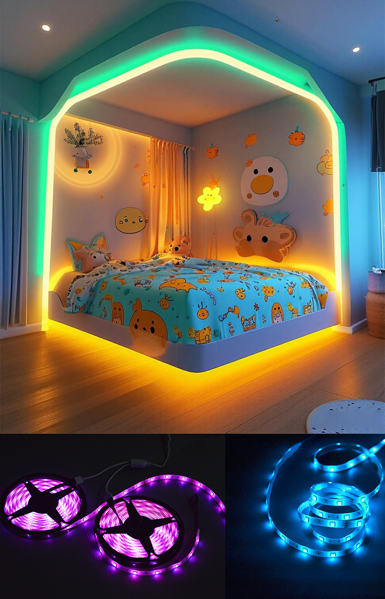 WiFi Button 5050RGB Light Strip Set Smart App Receiver 44-Key Gaming Bedroom Atmosphere LED Light Strip