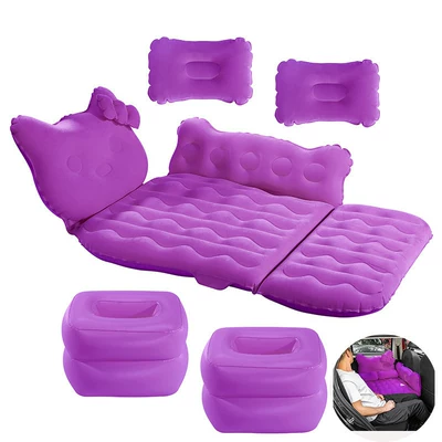Vehicle-mounted inflatable bed — or SUV, inflatable cushion for the car - default-item-thickened-and-upgraded-37-size-kt-cat-flocking-purple-dual-storage-ottomans-electric-pump