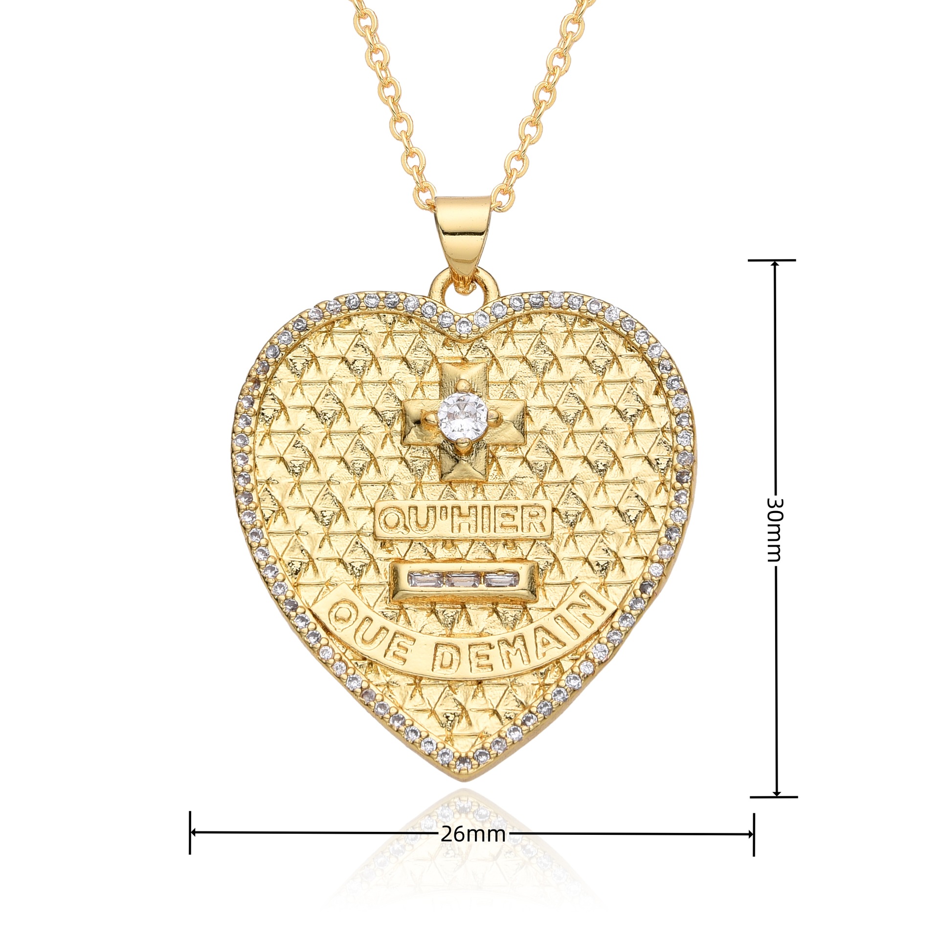 8g Weight Copper Pendant Material Zircon Inlay Material Pendant Necklace Classification Copper Chain Material 1 Piece Quantity Holiday, Daily Occasion Copper Material Heart Shape Pattern Women's Gender Inlay Design Retro, Simple Style, Shiny Style Copper Inlay Heart Shape Zircon Pendant Necklace 无