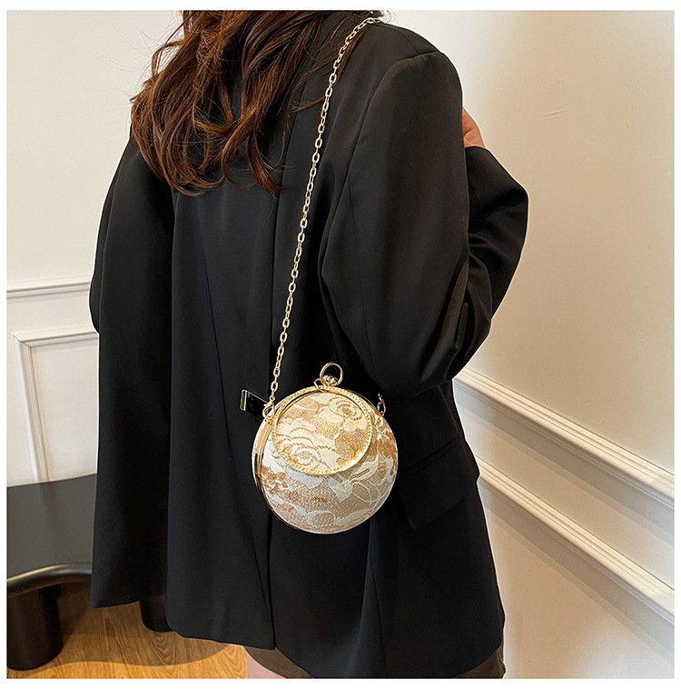 900g Weight Lock clasp Closure Type Single Shoulder Strap, Top Handle Strap Type Circle Bag Bags Type Daily, Shopping Occasion PU Material Women's Backpack Backpack Flower Pattern All Seasons Season Women's Gender Elegant, Vintage Style Style Round Shape Women's PU Flower Elegant Vintage Style Round Lock Clasp Circle Bag 2
