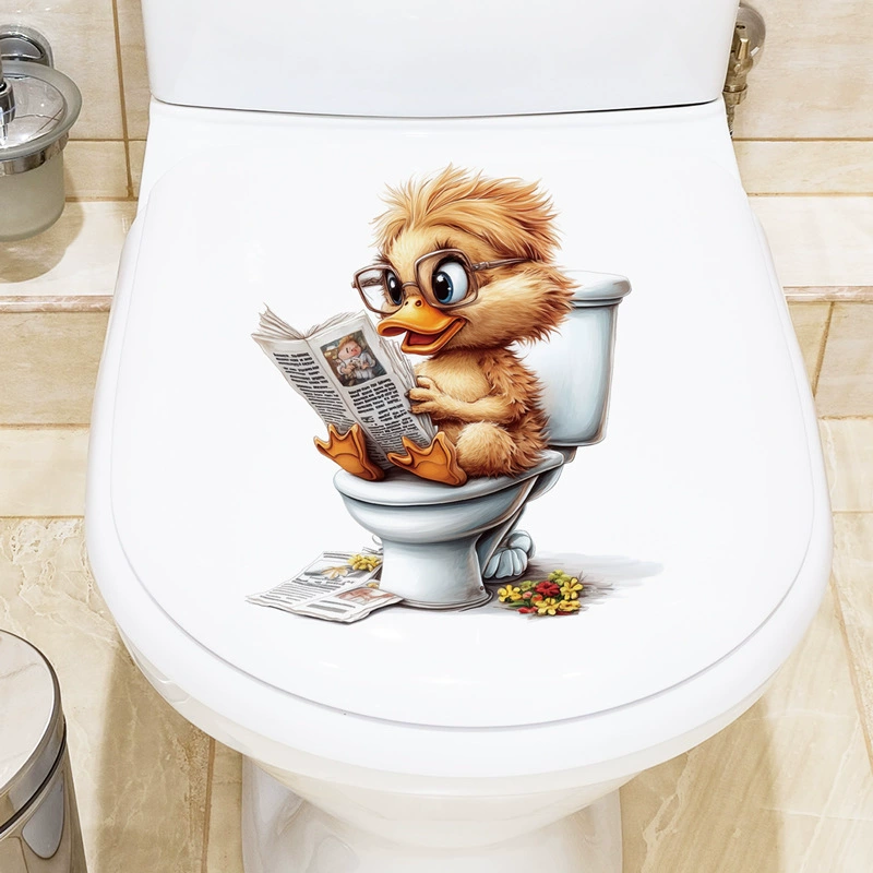 B.Duck, унитаз, наклейка, милые наклейки на стену, милые животные
