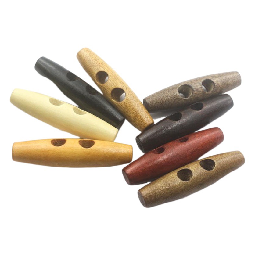 Profesional de madera de oliva hebilla de madera natural botón doble agujero abrigo de lana gabardina par Botón de madera de oliva hebilla