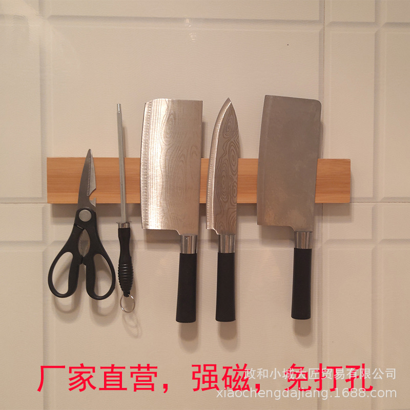 Imán cuchillo titular magnético cuchillo de cocina titular de hierro-absorción de piedra montado en la pared de bambú de madera cocina magnético cuchillo magnético almacenamiento rack lote