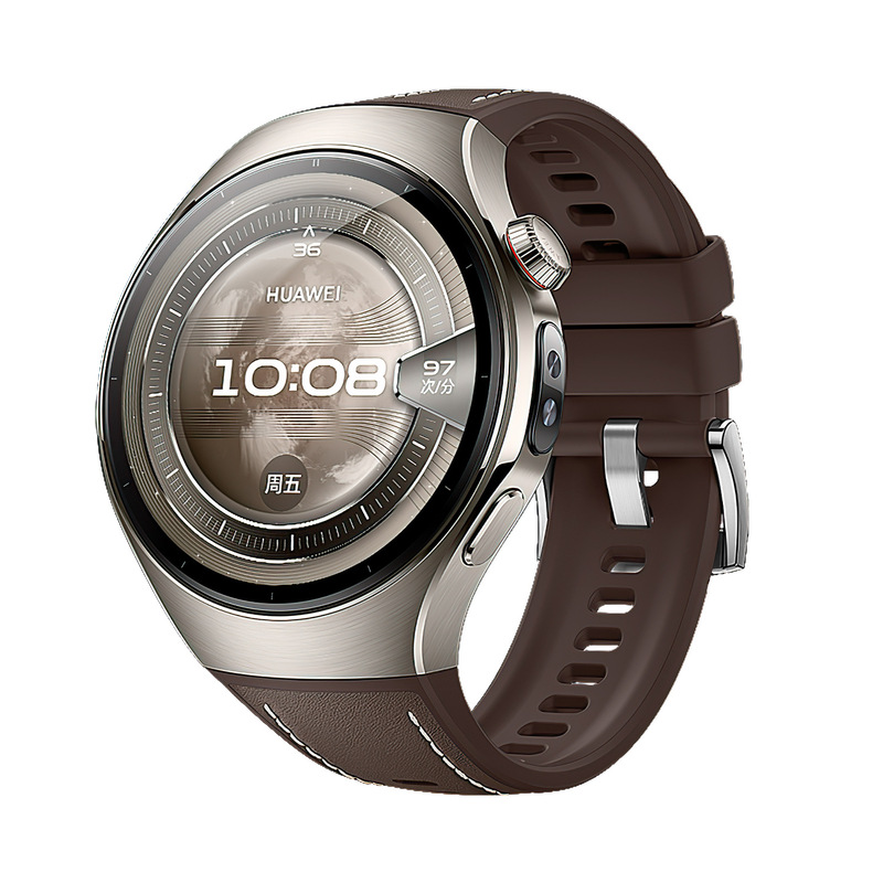 新モデル Huawei 社 watch5 時計ストラップ通気性シリコンプレーンレザー複合ピンバックル 42 本物の牛革 46 ミリメートル|undefined