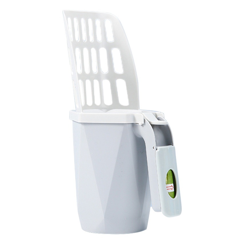 Pala de arena para gatos agujero Delgado integrado dos en uno pala de metal mineral bentonita Cat Basin pala mierda artefacto acero inoxidable