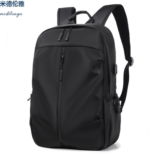 Double-shoulder bag for men, casual large-capacity backpack, outdoor double-back print logo laptop bag for travel, student, and cross-border schoolbag