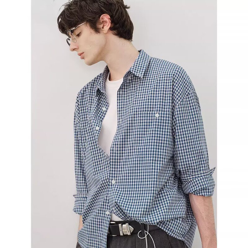 Autumn New Men's and Women's Plaid Long-Sleeved Shirts, Loose Casual Tops, Youth Shirts, Trendy Jackets
