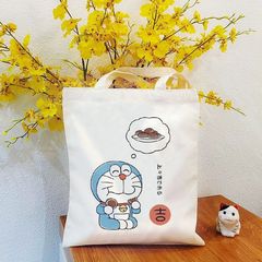 哆啦a夢周邊帆布包ins叮噹貓藍胖子卡通可愛大容量學生上課書包袋