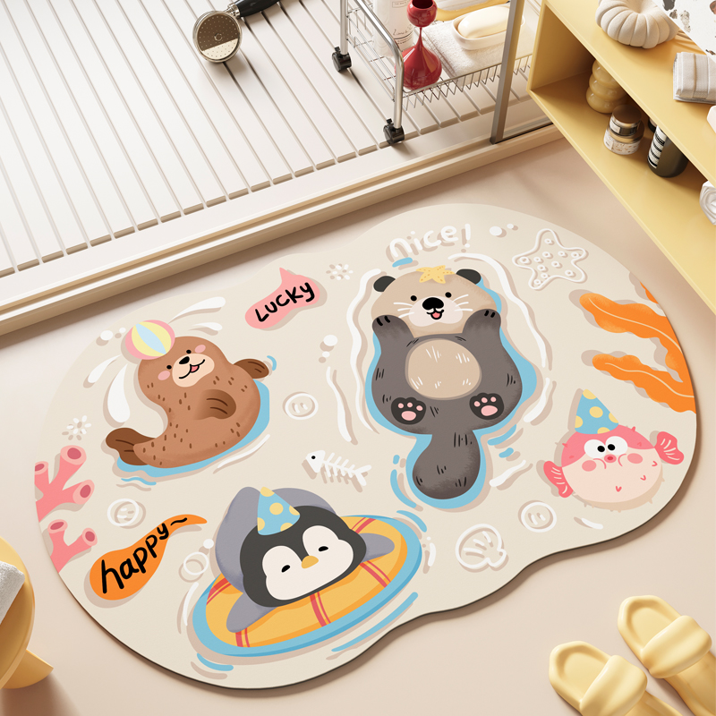 Bathroom Floor Mats Absorb Water, Non-Slip Mats for Bathroom Entrances, Bathroom Diatom Mud Mats, Toilet Carpets