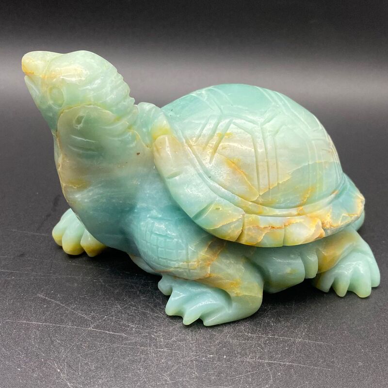 天然亚马逊乌龟雕刻件桌面摆件手工雕刻件装饰水晶摆件直 图 6