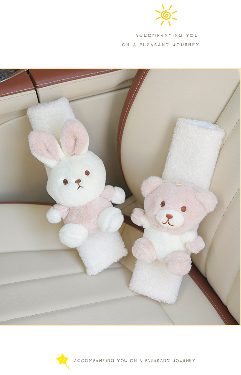 Car Seat Belt Shoulder Cover Cute Cartoon Bear Car Anti-Neck Shoulder Belt Internet Celebrity Decoration Car Shoulder Cover
