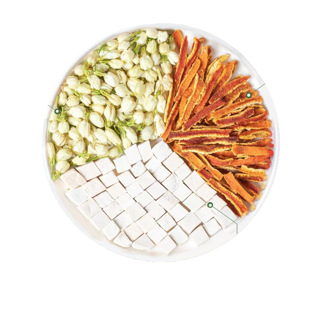 Jasmine Tangerine Peel Poria Herbal Tea Bags Chen Pi Fu Ling Tea 100g Daily Wellness Brew key features