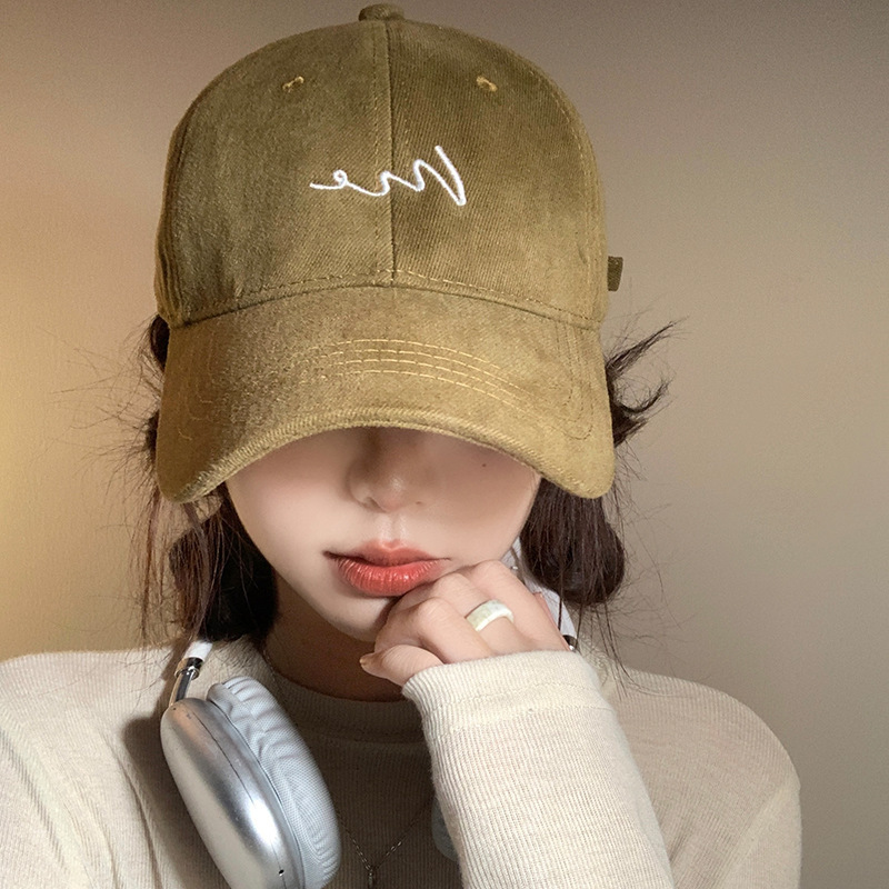 Baseball Cap with Embroidery, Wide Brim, Duckbill Cap for Women, Korean Style, Face-Slimming Hat, Outdoor Sun Hat for Men, 2026 New Model