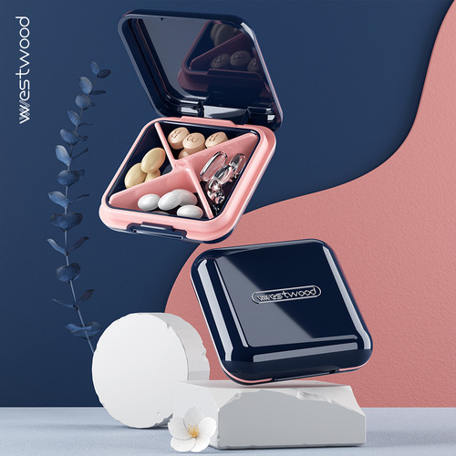 Westwood TP-005 New Four-Grid Medicine Box Professional Medicine Storage Box 7-Day Airtight Moisture-Proof Dosage Box