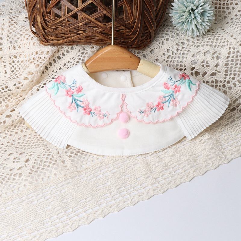 New waterproof baby saliva towel cross-border ins children's gauze bib baby Summer 360 degree embroidered bib