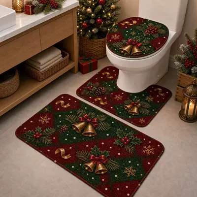 set of three for bathroom, Avtomobil döşəmə paspasları - bell-color-matching-4060cmnew-diatom-mud