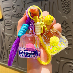 漫画オイル液体カピバラ流砂ボトルキーホルダー絶妙なペンダントアクセサリー人形マシン小さなギフト卸売