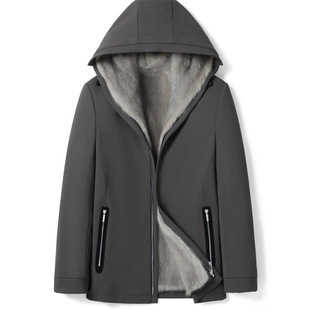 Parker Clothing Whole Mink Liner Hooded Men's Fur One Nie Overcome Graphene Mink Fur Mink Coat Winter