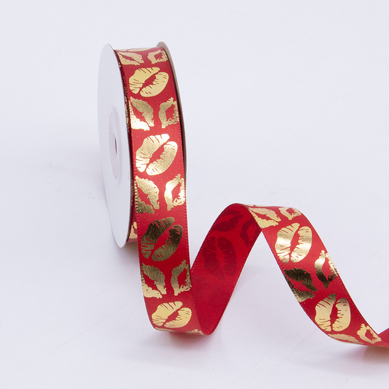 2.0cm impresa en inglés LOVE estampado cinta de oro Día de San Valentín vino rojo flores pastel decoración cinta de embalaje