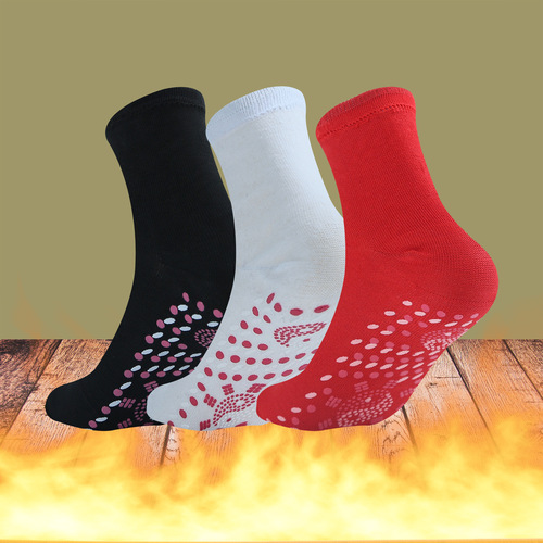 Massage acupoint Bagua anti-cold mid-calf socks self-heating socks health-care warm socks adhesive floor socks sweat-absorbing