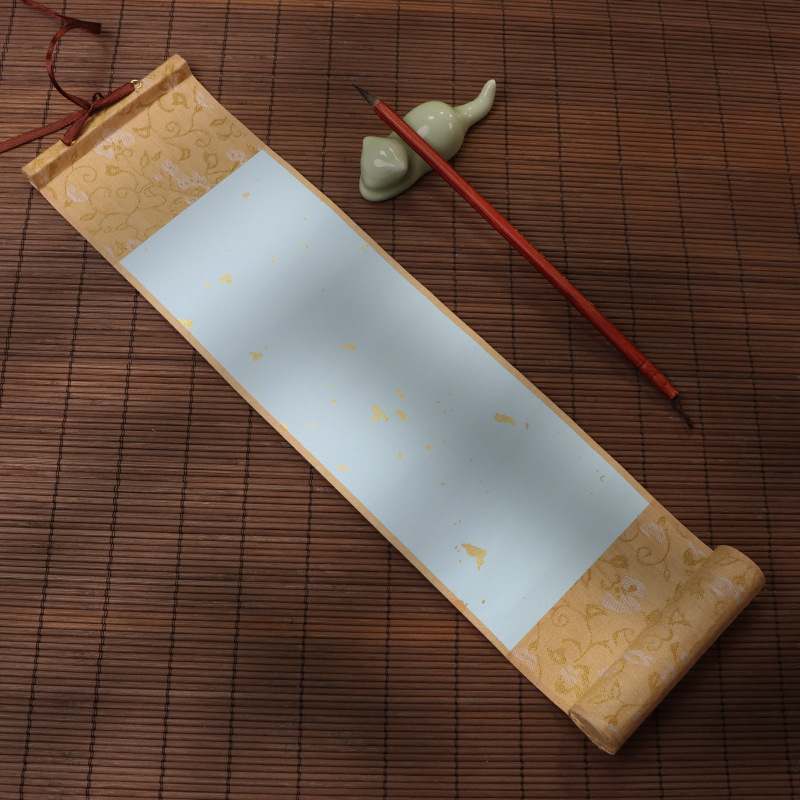 Wax dyeing painting shaft mini small scroll retro blank hanging shaft calligraphy 10