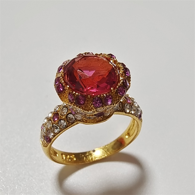 1 Piece Retro Geometric Alloy Inlay Artificial Gemstones Zircon Womenu0027S Rings