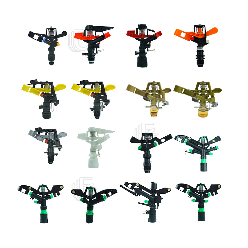 4 puntos/6 puntos Rocker brazo boquilla ajustable 360 ° invernadero riego césped riego agrícola jardinería riego rociador