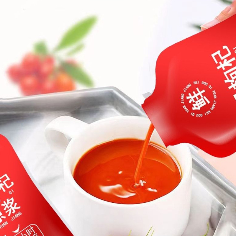Food Knows Red Goji Berry Original Juice Drink Concentrate Ningxia Goji Berry Source Origin 300ml Bag Packaging, Bulk Shipping per Piece