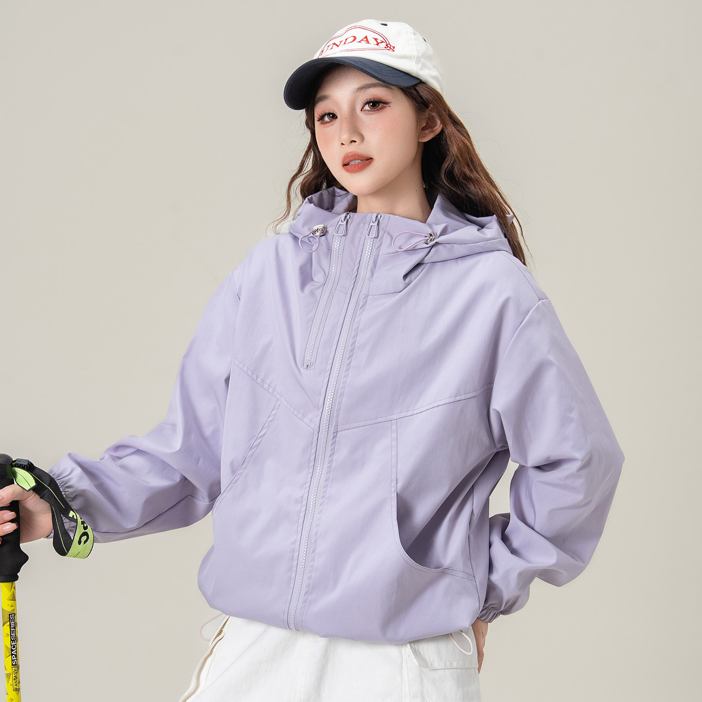 2026 New Women's Hooded Windbreaker, Thin, Loose Fit, Casual Outdoor Style, Versatile Fashionable Short Windbreaker Jacket