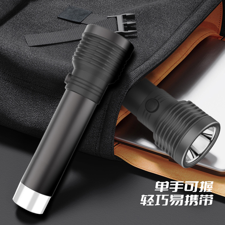 多功能防水远射手电筒户外强光消防应急照明电筒便携变焦手电批发