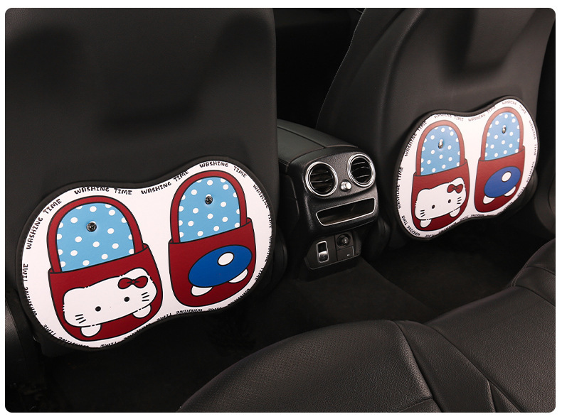 Cartoon Car Seat Back Anti-Kick Pad Cute Kitten Car Seat Back Anti-Fouling Pad for Women Rear Seat Back Anti-Kick Pad