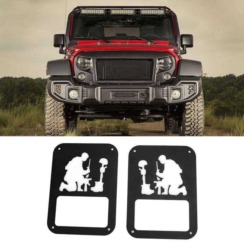 Suitable for Jeep Wrangler 07-17 Jk Tail Light Frame Flat Tail Light Cover Rear Tail Light Frame Brothers Series