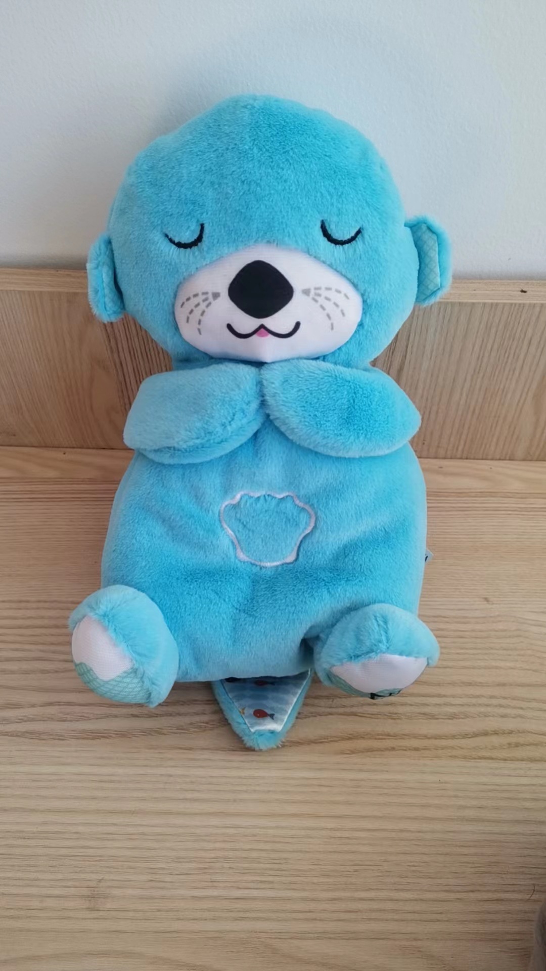 Respirando Oso Pequeña nutria Muñeca de peluche Bebé Consolando Acompañamiento Muñeca Apacigua Música Muñeca Educación temprana Regalo