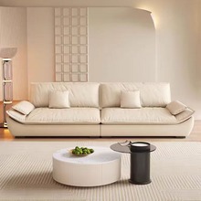 意式极简实木布艺沙发客厅大小户型现代简约轻奢直排帆船组合沙发