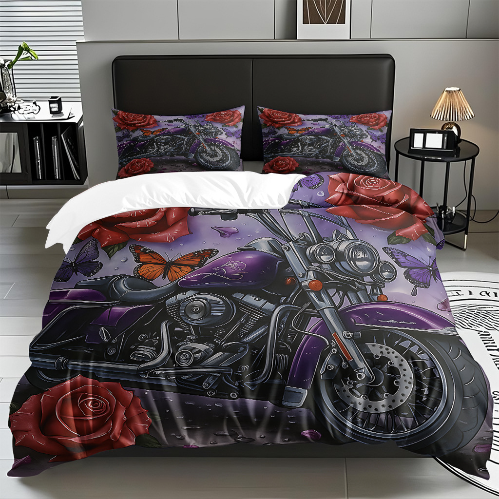 TEMU / JIT hogar transfronterizo motocicleta cool transpirable impresión digital colcha colcha