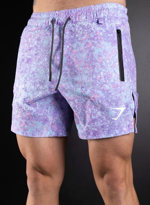 GYMSHARK ショートパンツ メンズ 夏 2in1 二重構造 ショートパンツ 筋トレ フィットネス カジュアル ゆったり プリント|undefined