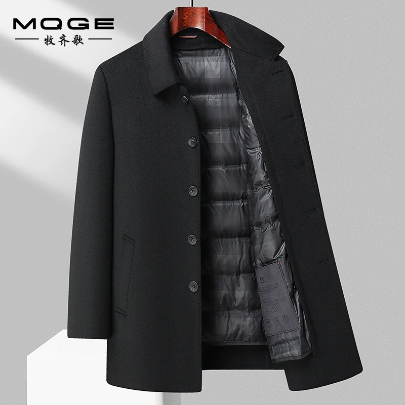 Мужское двухстороннее шерстяное пальто осенью и зимой