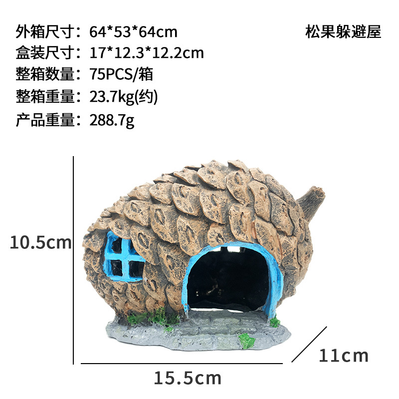 Adorno de Paisajismo para Peceras, Diseño de Piña, Escondite para Reptiles y Hámsteres, Decoración Personalizada para Acuarios, Éxito de Ventas en Xiaohongshu