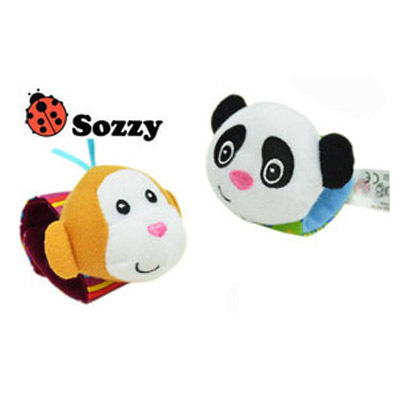 Sozzy lindo animal muñeca Bell calcetines bebé educación temprana sonando papel bebé sonajero juguete de peluche