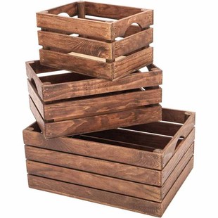 Wooden Box Wooden Frame Box Solid Wood Storage Box Retro Storage Wooden Crate Storage Supermarket Fruit Display Decoration